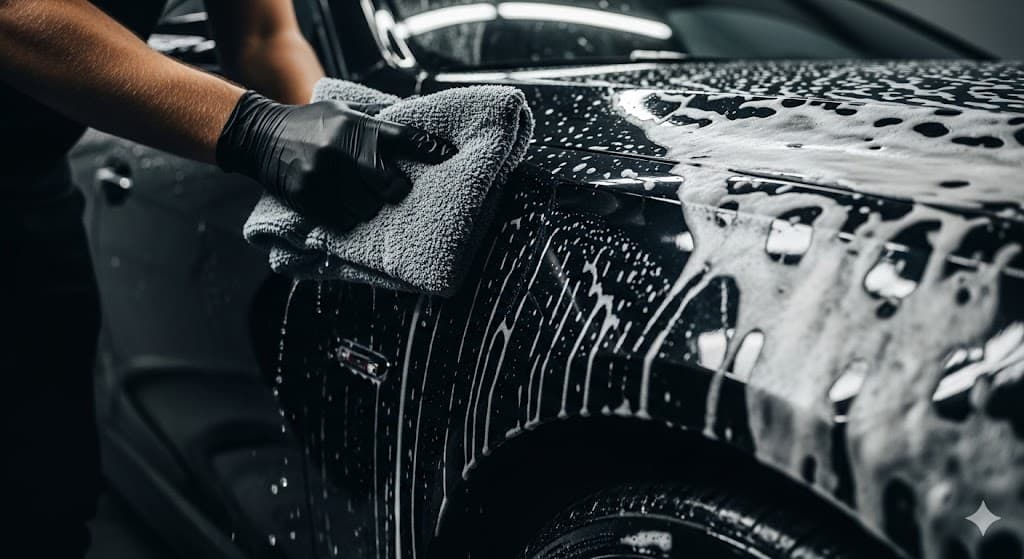 Premium Handwäsche – schonende Auto-Außenwäsche und Felgen-Detailing von Hand in Esslingen & Stuttgart